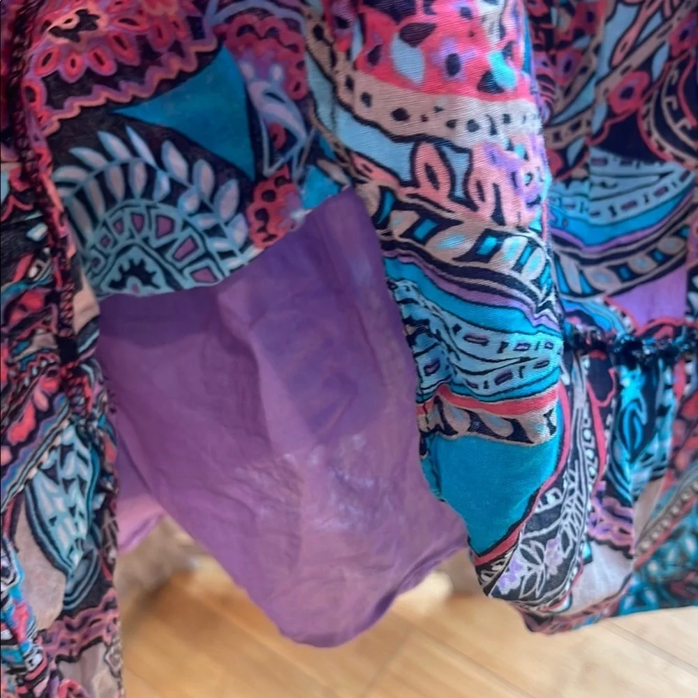 L.e.i Colorful Paisley Boho Ruffle Skirt